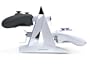 KONNET Xbox 360, Xbox Elite, Xbox Slim Power Pyramid Charger, Charging and Storage Dock / Tower / Kit / Stand for Four Game Controllers / Consoles - White
