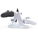 KONNET Xbox 360, Xbox Elite, Xbox Slim Power Pyramid Charger, Charging and Storage Dock / Tower / Kit / Stand for Four Game Controllers / Consoles - White