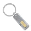 Men s STEL Stainless Steel Keychain with 14k Yellow Gold Inlay Accent- 80800