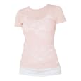 Soft Pink All Over Classic Print Burnout Burn O Partially See through Tee, Fashion Forward! 5 Adult Sizes