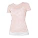 Soft Pink All Over Classic Print Burnout Burn Out Partially See through Tee, Fashion Forward! 5 Adult Sizes