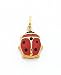 Red And Black Enameled Ladybug Charm, 14K Yellow Gold