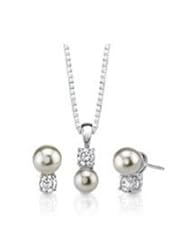 XiangGang ShaoGi 18k White Gold, Round Diamond Ball Fashion Sets, White And Green - 18 inch