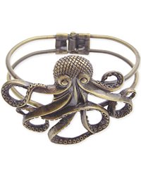 Antique Gold Metal Octopus Bracelet