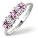 9ct Pink Sapphire & Diamond Ring .