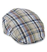 Pure Linen Checked Flat Cap