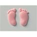 Cake Topper Sugar Decoration Footprints Pink 18mm (6 pairs)