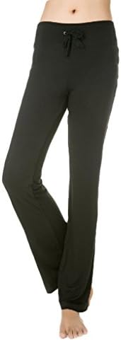 Cloudy Women's Modal Wide Leg Yoga Pants Linear Self Tie Waist, Multiple Colors Available(Black,US XL/Asian XXXL)