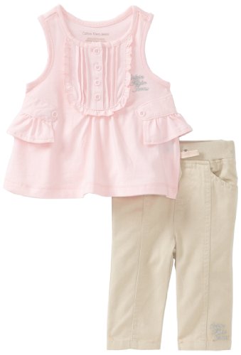 Calvin Klein Baby-Girls Infant Capri Pull On Pant With Top Set