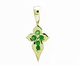 Ladies 0.18ct Emerald Cross Pendant