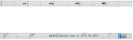 CELLTREAT 229243 5 mL Serological Pipet, Open End, Sterile, Bulk Packed, 25 per Bag (Pack of 500)