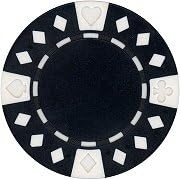 25 Clay Composite Diamond Suited 11.5 gram Poker Chips, Black