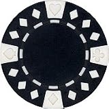 Clay Composite Diamond Suited Poker Chips 25 11.5 gram Black Poker Chips
