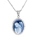 Sterling Silver 14x10mm Guardian Angel Oval Agate Cameo Pendant w/18" Chain
