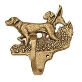 Hook, english pointer, Antique Brass, 1 1/2 projection, 3 13/16 o.a.