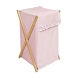 Wood Frame Folding Hamper - Pink Gingham by Badger Basket