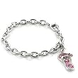 Rhodium Plated Brass Bracelet with Multicolor Swi. Crystal, 7 Inches