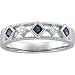 14K White Gold Sapphire & Diamond Band Ring