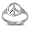 Sterling Silver Ring - Peace Sign - Face Height: 12mm - Size: 4-10, 4
