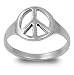 Sterling Silver Ring - Peace Sign - Face Height: 12mm - Size: 4-10