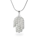 Sterling Silver Pave CZ Hamsa Pendant