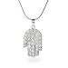 Sterling Silver Pave CZ Hamsa Pendant