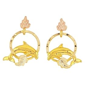 Click here to buy Mt. Rushmore Black Hills Gold� 10K Dolphin Earrings by MT. RUSHMORE BH GOLD.