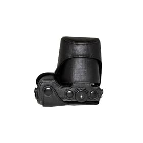 2 Parts Hard Leather Case with Tripod fixing for SONY NEX-5 NEX-5n with 18-55mm Lens (Black)