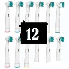 12 Toothbrush Replacement Refill Heads Generic - COMPATIBLE WITH ALL Oral-B Braun (3 x Value Packs of 4) EB17-4