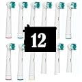12 Toothbrush Replacement Refill Heads Generic - COMPATIBLE WITH ALL Oral-B Braun (3 x Value Packs of 4) EB17-4