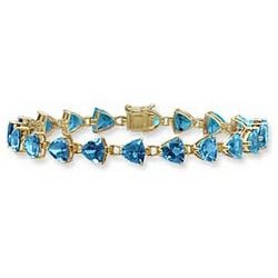 Trillion-Cut Blue Topaz Gemstone Tennis Bracelet by Ultra Diamonds