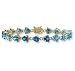 Trillion-Cut Blue Topaz Gemstone Tennis Bracelet