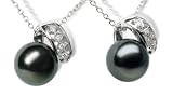 18K white gold Fiona Black Tahitian cultured pearl and diamond pendant