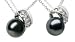 18K white gold Fiona Black Tahitian cultured pearl and diamond pendant