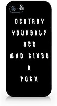 Destroy Yourself - BLACK - iPhone 4/4S - Hard Plastic Phone Case - Black Phone Case