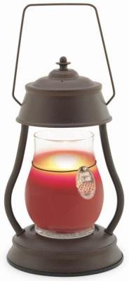 Hurricane Candle Warmer Lantern - Rustic Brown