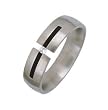 Titanium Black Ring with Cubic Zirconia - Size: 8-12
