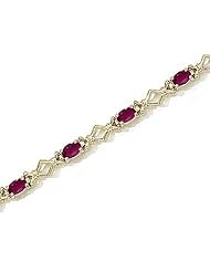 14kt Yellow Gold Oval Ruby and Diamond Bracelet