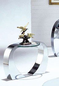 End Table Modern Style Chrome Finish