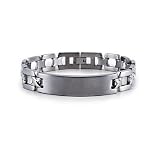 Mens Titanium X Links Modern Engraveable ID Bracelet