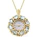 Sterling Silver Vermeil Genuine Blue Topaz Wreath Watch Pendant