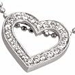 14Kt White Gold Lovable Diamond Heart Necklace