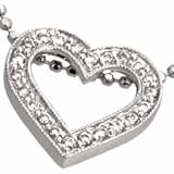14Kt White Gold Lovable Diamond Heart Necklace - B00011TCSY