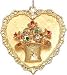 Basket with Flowers on Heart, 14K Gold Charm