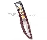 HK20: 10" Bone Handle Hunting Knife w/ Leather Sheath