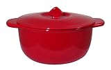 Chantal 2-1/2 Quart Round Covered Casserole, Glossy Cinnabar