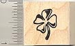 Small Shamrock, Four Leaf Clover Rubber Stamp - Wood Mounted