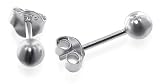 Sterling Silver 5mm Plain Ball Stud Post Back Stud Earrings