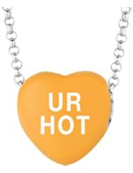 Sweethearts Enamel "Ur Hot" Heart on 16" Necklace Pendant with Gift Box