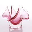 Hand Blown Pink Lotus Art Glass Vase 4" tall